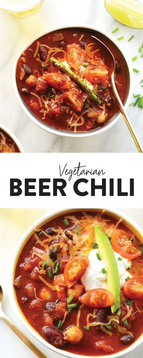 Vegetarian Beer Chili (flavorful + delicious) - Fit Foodie Finds