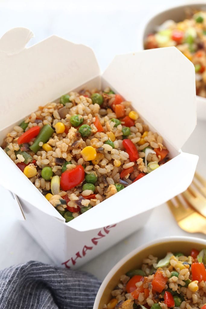 Easy Fried Rice Recipe (Vetarian + Healthy!) - Fit Foodie Finds