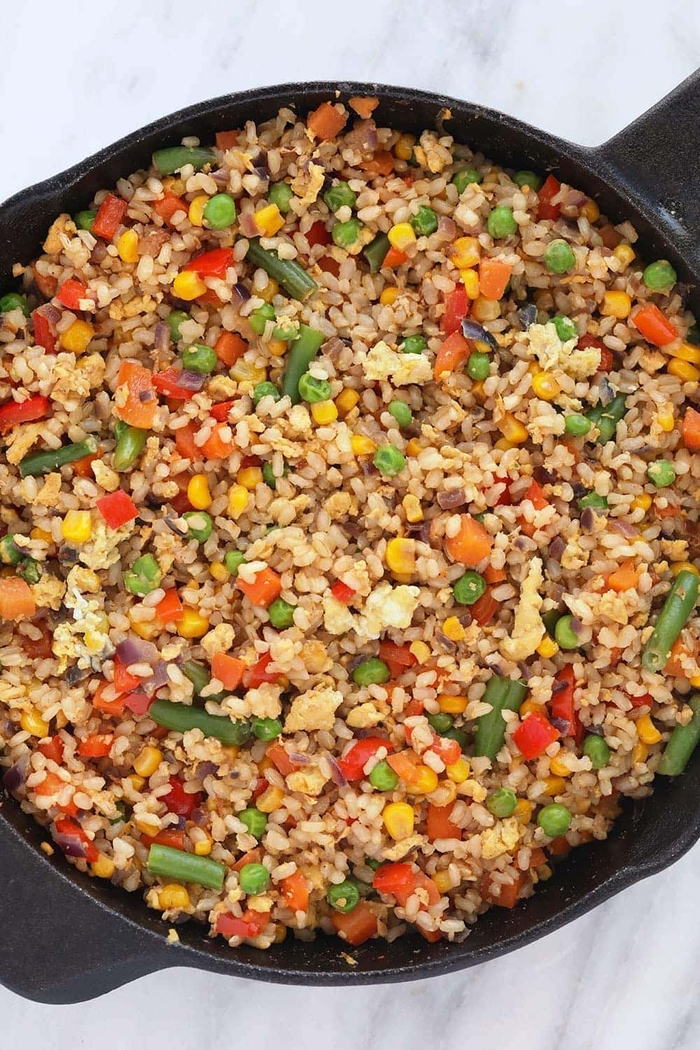 Fried rice in a pan