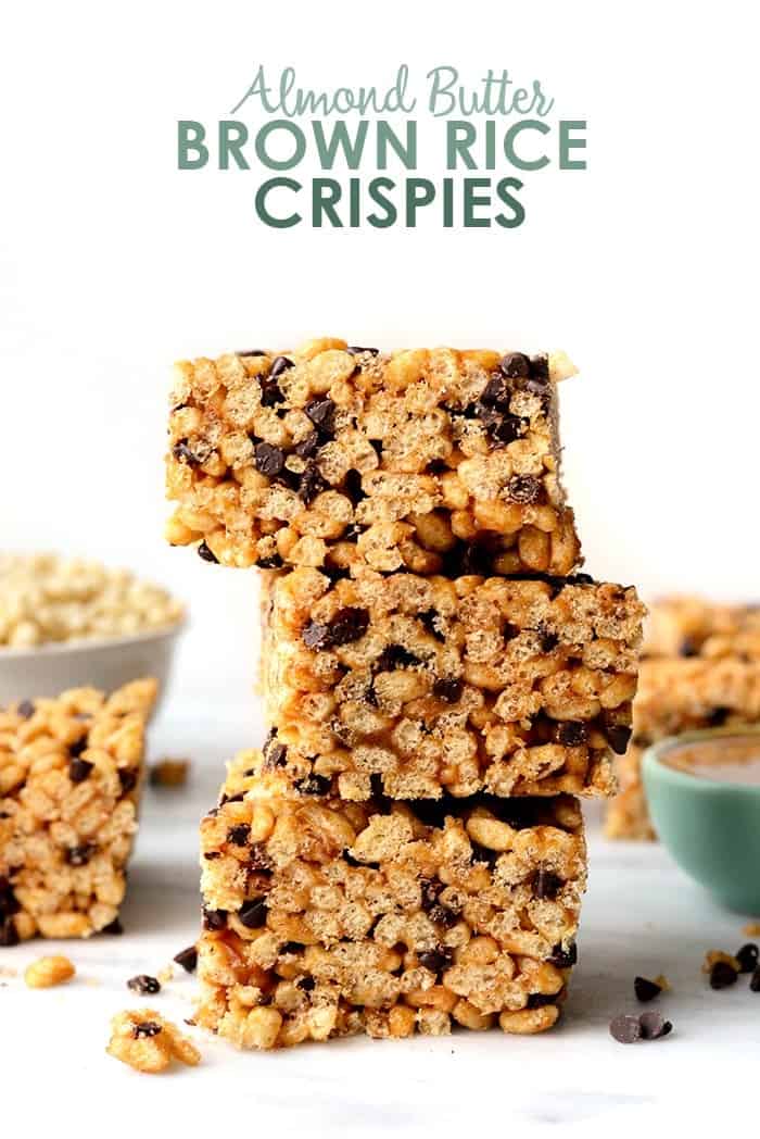 Looking for the most delicious and healthy kid-friendly snack? These Almond Butter Brown Rice Crispy Treats are made with whole grains, healthy fats, and a ton of crunch! 
