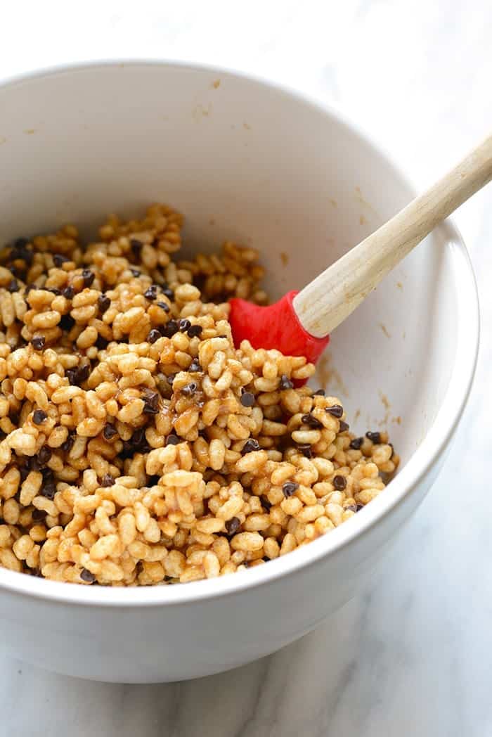 Looking for the most delicious and healthy kid-friendly snack? These Almond Butter Brown Rice Crispies are made with whole grains, healthy fats, and a ton of crunch! 