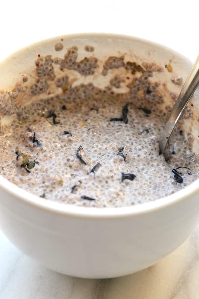 Looking for a healthy snack or fruity dessert? Make this creamy blueberry chia seed pudding; it's heart healthy and packed with fiber! 