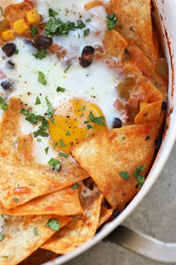chilaquiles in a baking dish