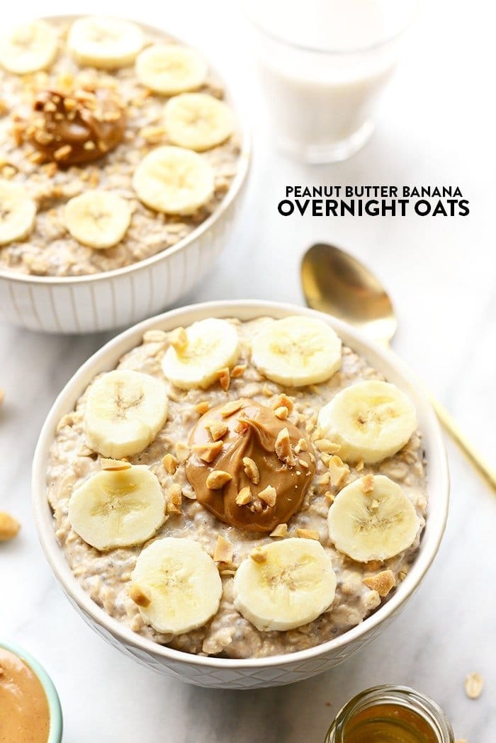 These peanut butter banana overnight oats combine all of your favorite flavors to make the most delicious, high-protein breakfast made in under 5 minutes!