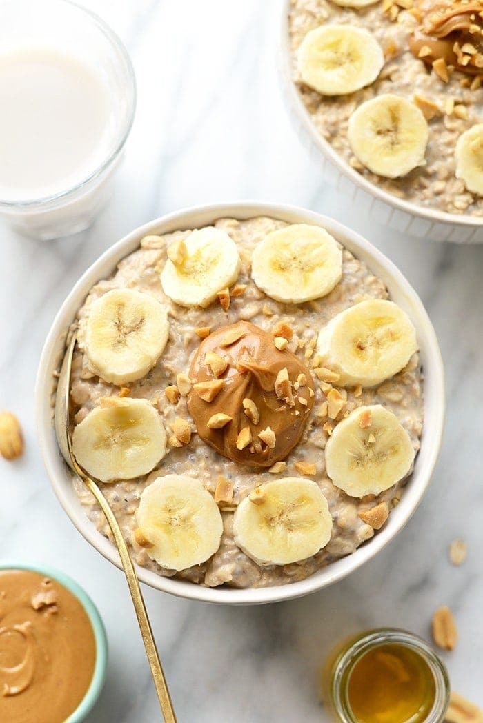 Healthy Peanut Butter Banana Overnight Oats