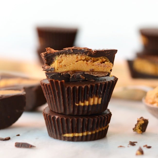 Homemade Peanut Butter Cups - Fit Foodie Finds