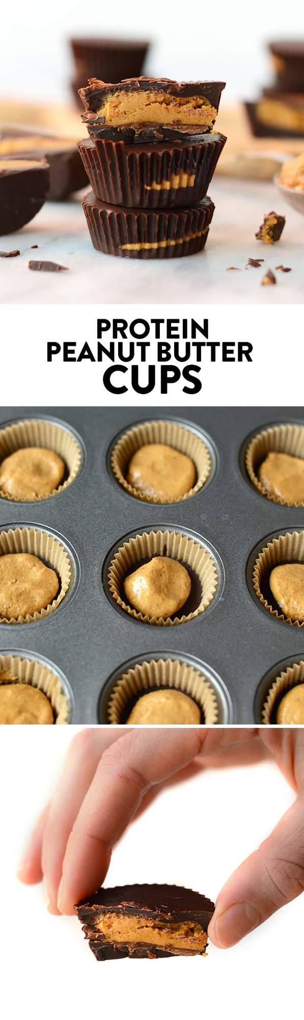 What's better than a peanut butter cup? A peanut butter cup amped with extra protein! Make these delicious protein peanut butter cups with just a few ingredients!