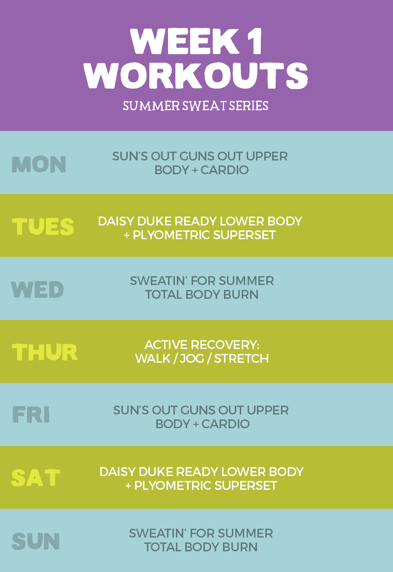 2016 Summer Sweat Series Fitness Plan Week 1 Fit Foodie Finds