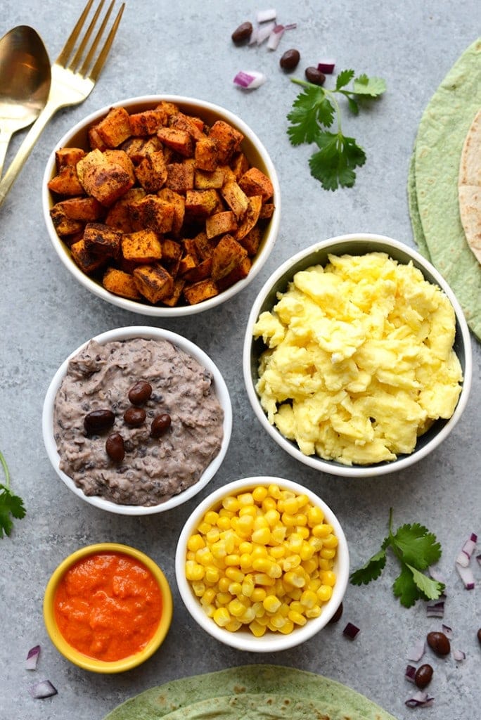 Black Bean Breakfast Burritos (Vegetarian) - Fit Foodie Finds