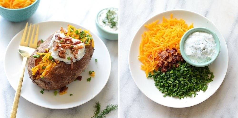 classic stuffed sweet potato on a plate