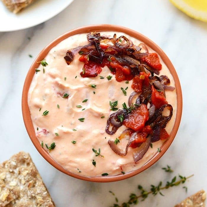 Roasted Purple Pepper Goat Cheese Dip