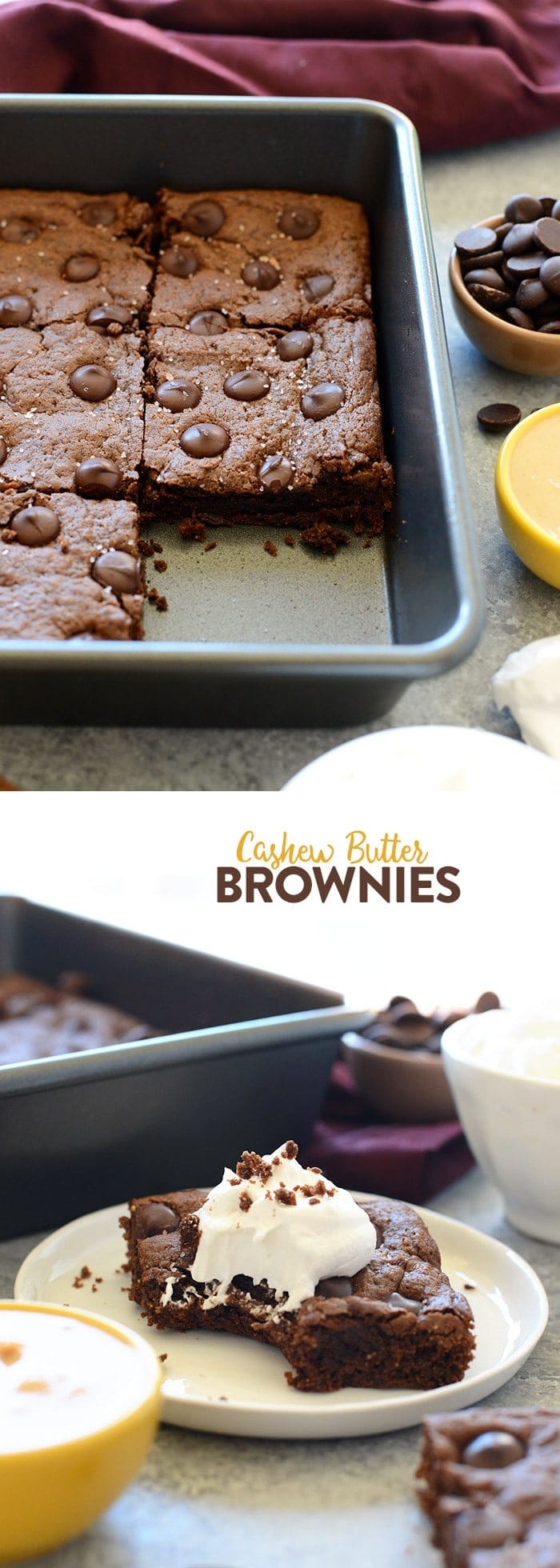 These are the ultimate flourless brownies made with a cashew butter base, no refined sugar, no butter, and of course, no flour!