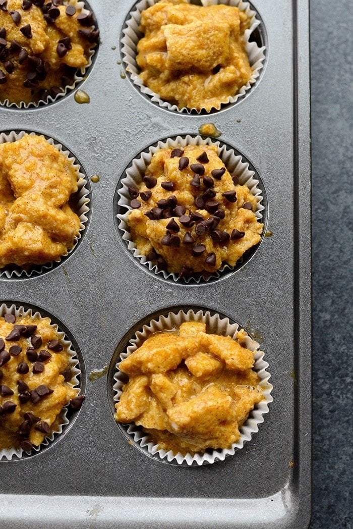 french toast muffins in a muffin tin