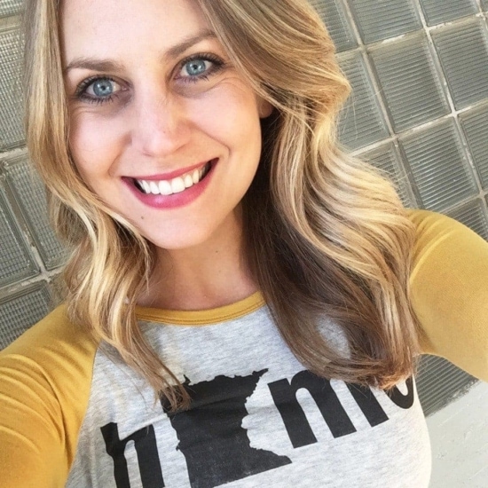 A woman in eating disorder recovery tells her story while wearing a Minnesota t-shirt.