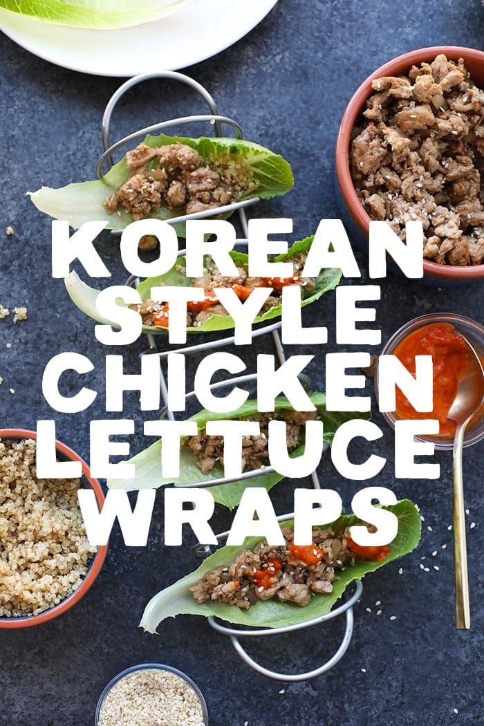 Korean chicken lettuce wraps
