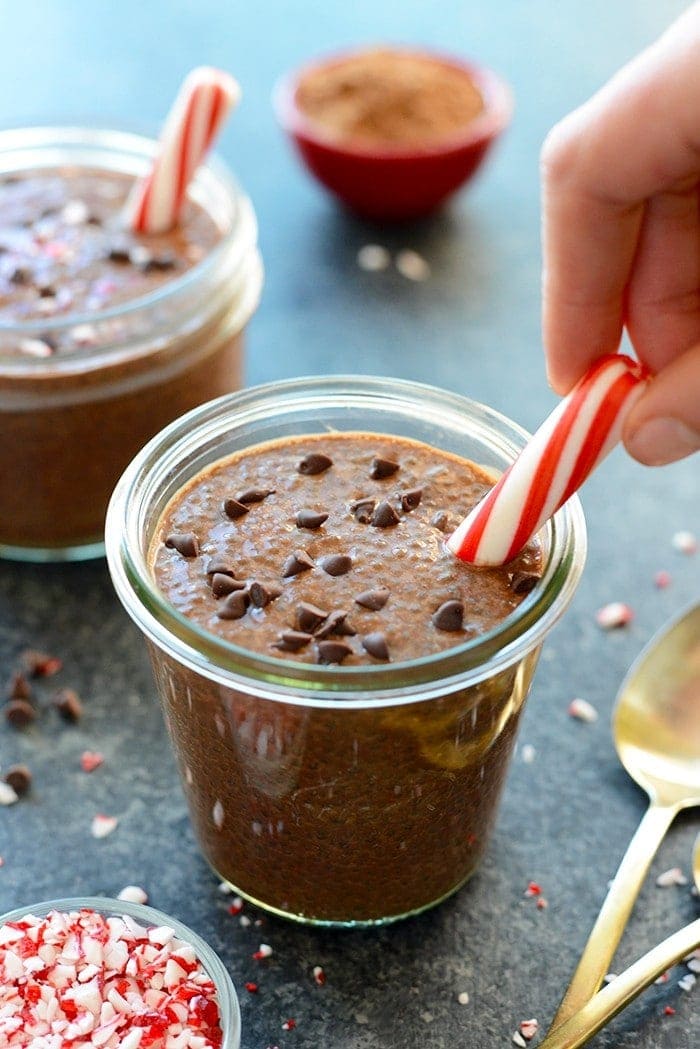 Menthol Infused Dark Chocolate & Mint Chia Pudding