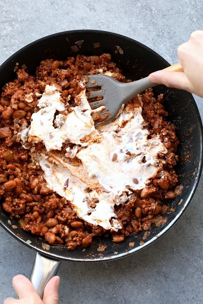 Healthy Crockpot Chili Cheese Dip {GF, Low Cal} - Skinny Fitalicious®