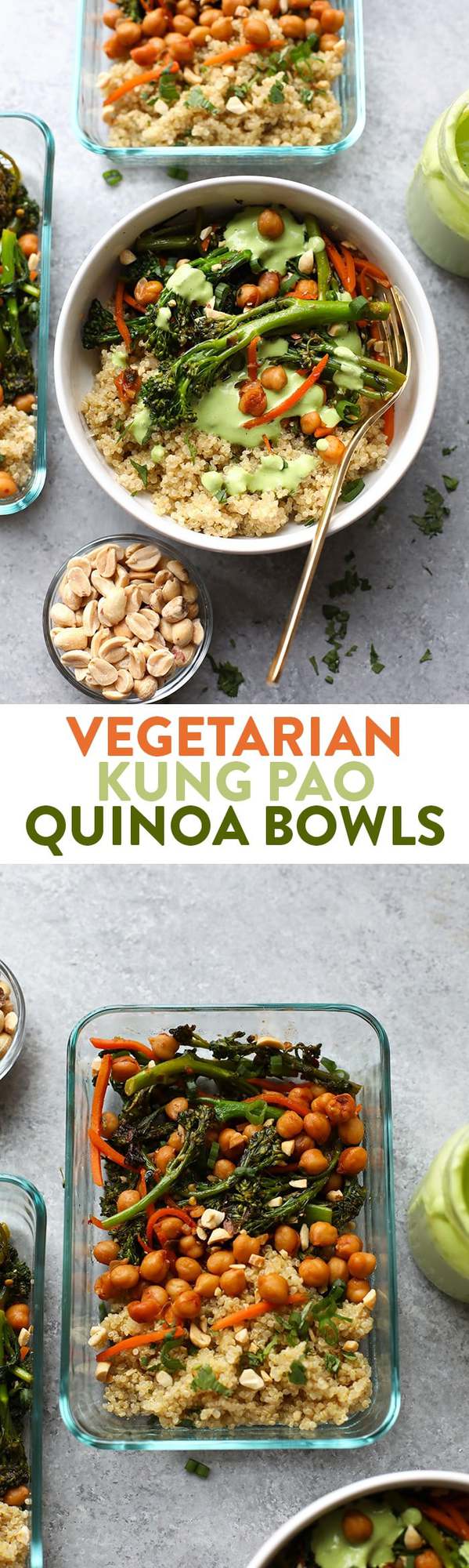 These Vegetarian Kung Pao Quinoa Bowls are the perfect meal prep recipe to make so you can enjoy a healthy lunch or dinner the entire week!