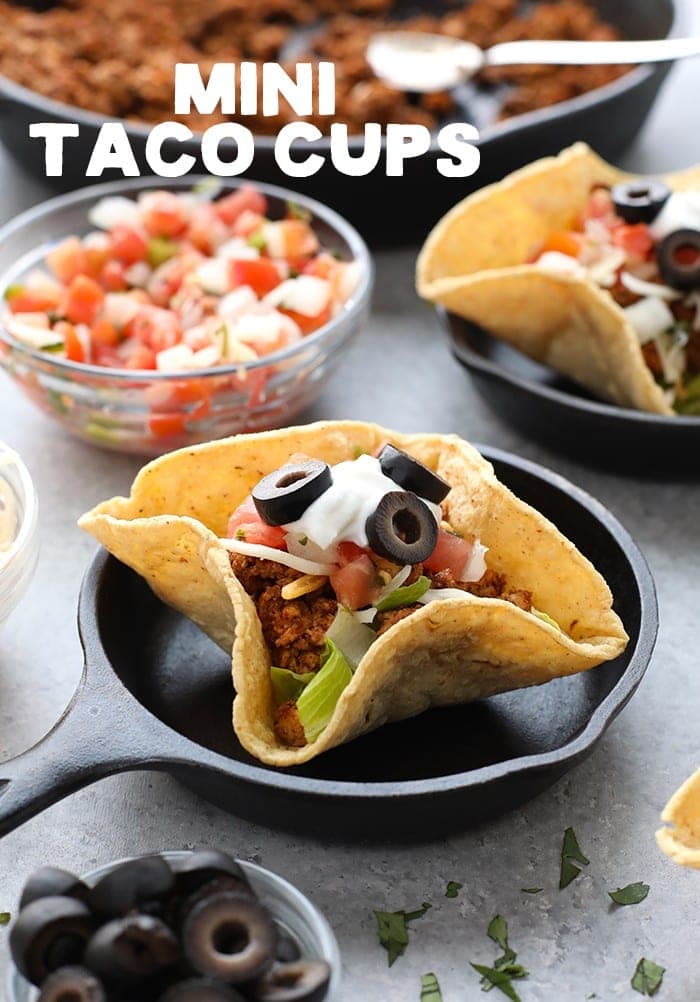 Mini Taco Salad Cups - Damn Delicious