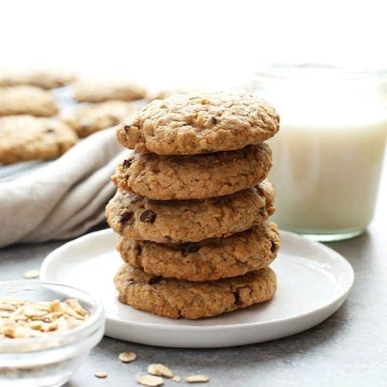 healthy oatmeal cookies on a plate
