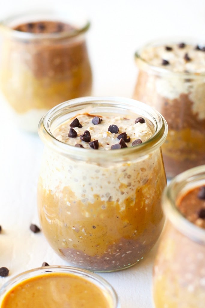 Peanut Butter Cup Overnight Oats - Fit Foodie Finds