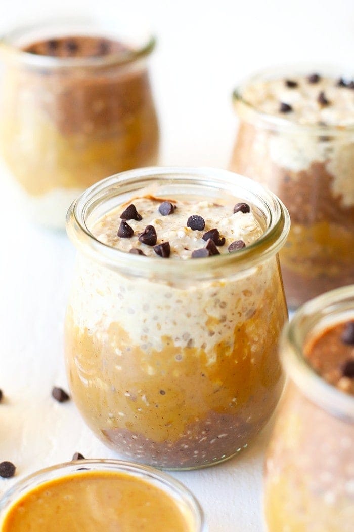 Peanut Butter Cup Overnight Oats - Thriving Home