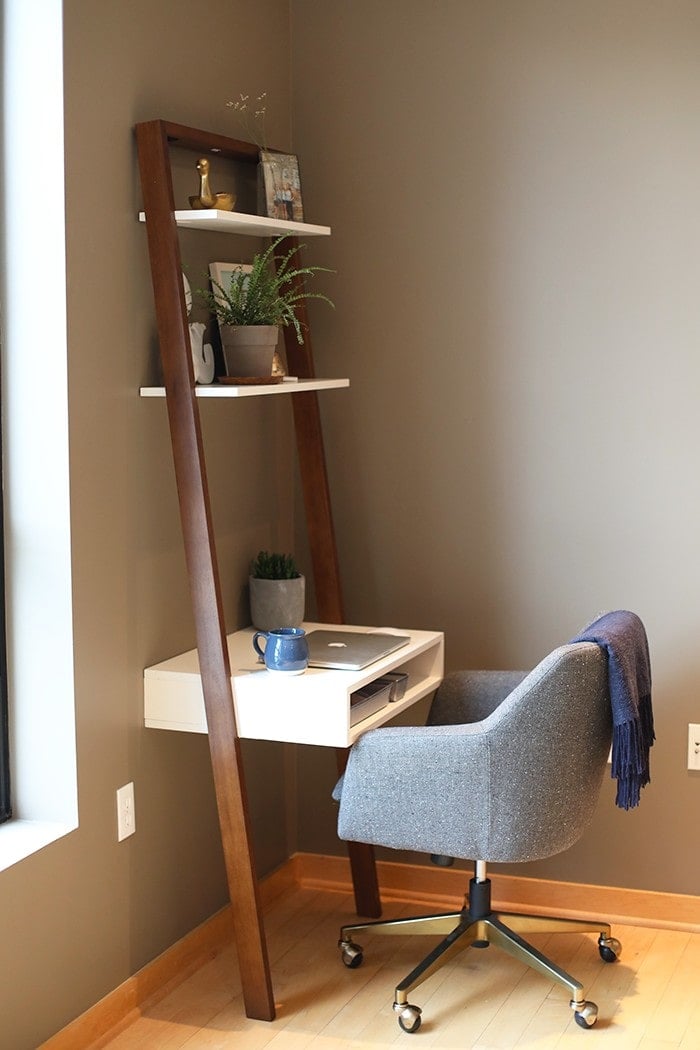 This amazing ladder desk is the perfect workspace for a small space and super reasonably priced at West Elm!