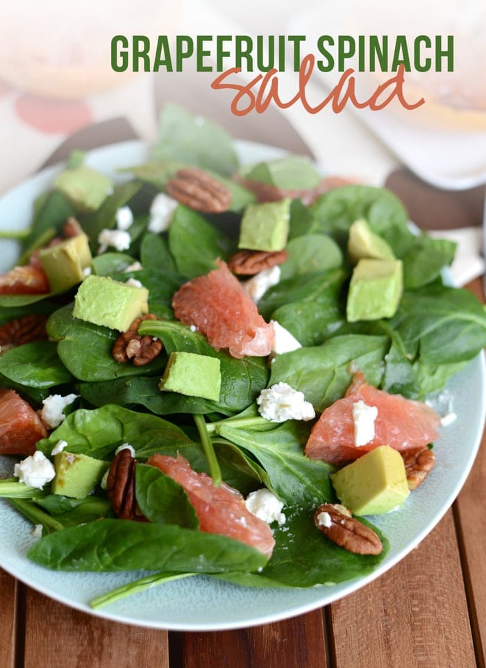 Leafy greens, avocado, and nuts are the perfect combo for reducing feelings of stress. You just can't go wrong with this nutrient-packed and scrumptious Grapefruit Spinach Salad.