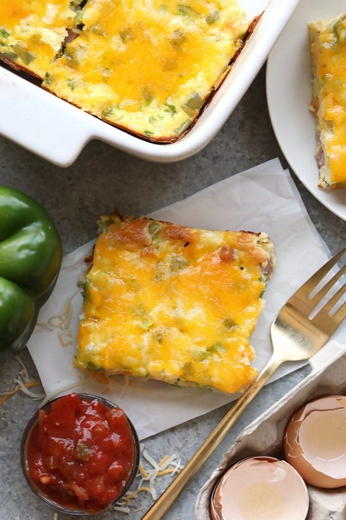 Denver Omelette Egg Bake - Fit Foodie Finds