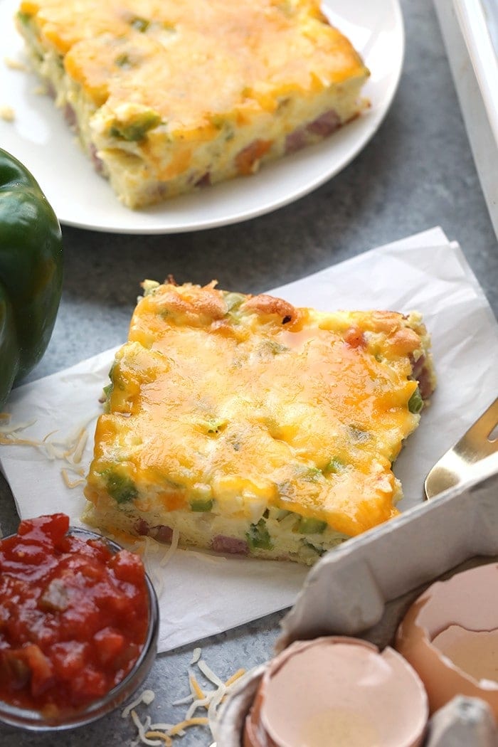 Serve a crowd this Healthy Denver Omelette Egg Bake or make it for meal-prep for the week! Either way, it's high in protein, only requires a few ingredients, and will become a staple in your kitchen.