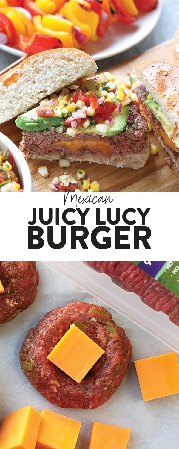 Mexican Juicy Lucy Burger - Fit Foodie Finds