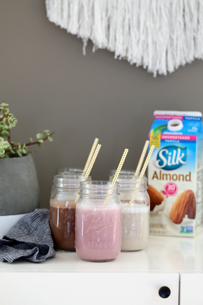 5 Ways to Flavor Almond Milk -- Flavor up your store bought almond milk with one of these amazing tasty variations. From strawberry to dirty chai, these flavors are going to blow your mind.