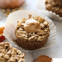 Apple and oat muffins with baked apple oatmeal and peanut butter granola.