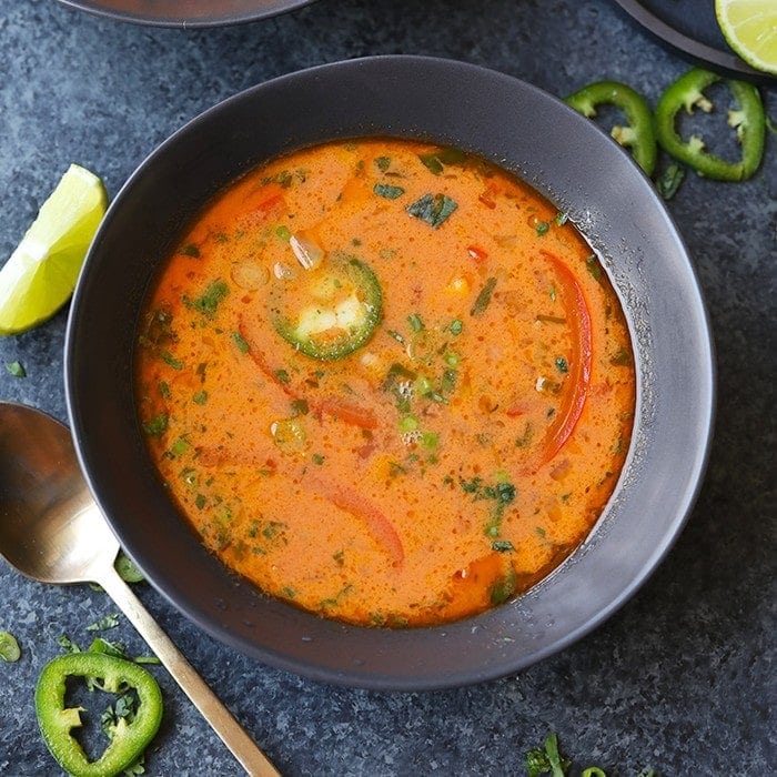 Spicy Coconut Thai Curry Soup Vegan Fit Foodie Finds