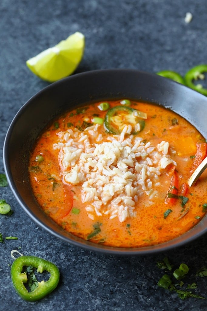 Spicy Coconut Thai Curry Soup Vegan Fit Foodie Finds 