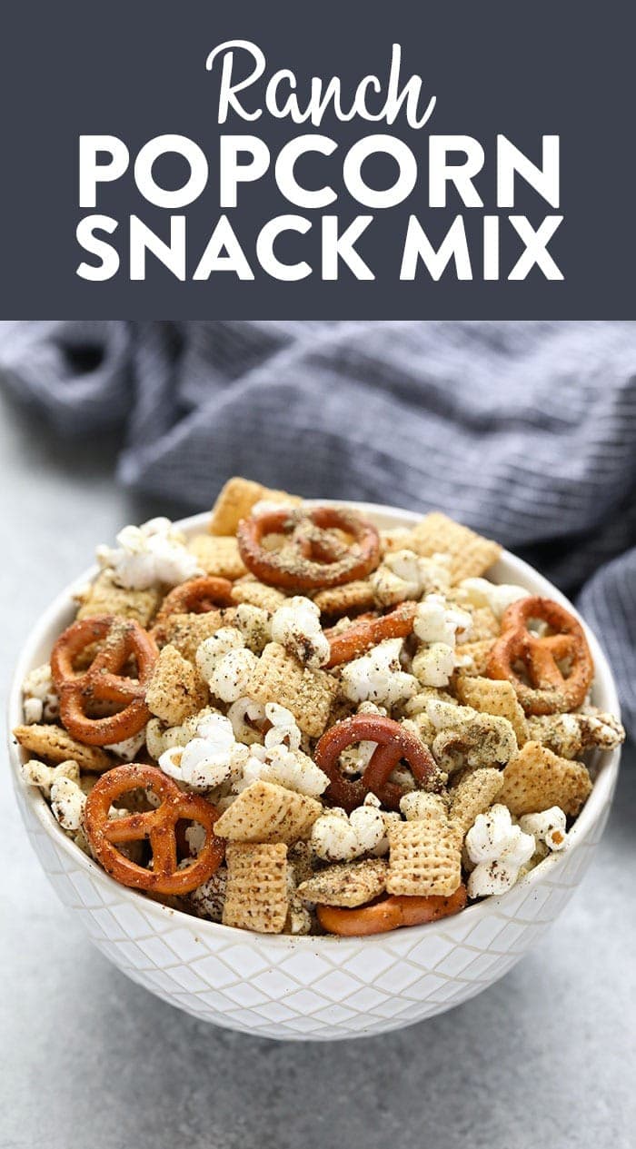 Easy Popcorn Snack Mixes (4 Different Flavors!) - Fit Foodie Finds