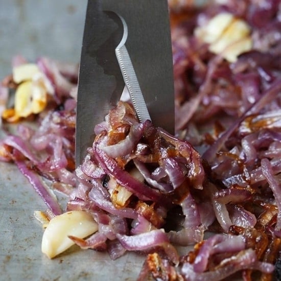 Caramelized onions in the oven.
