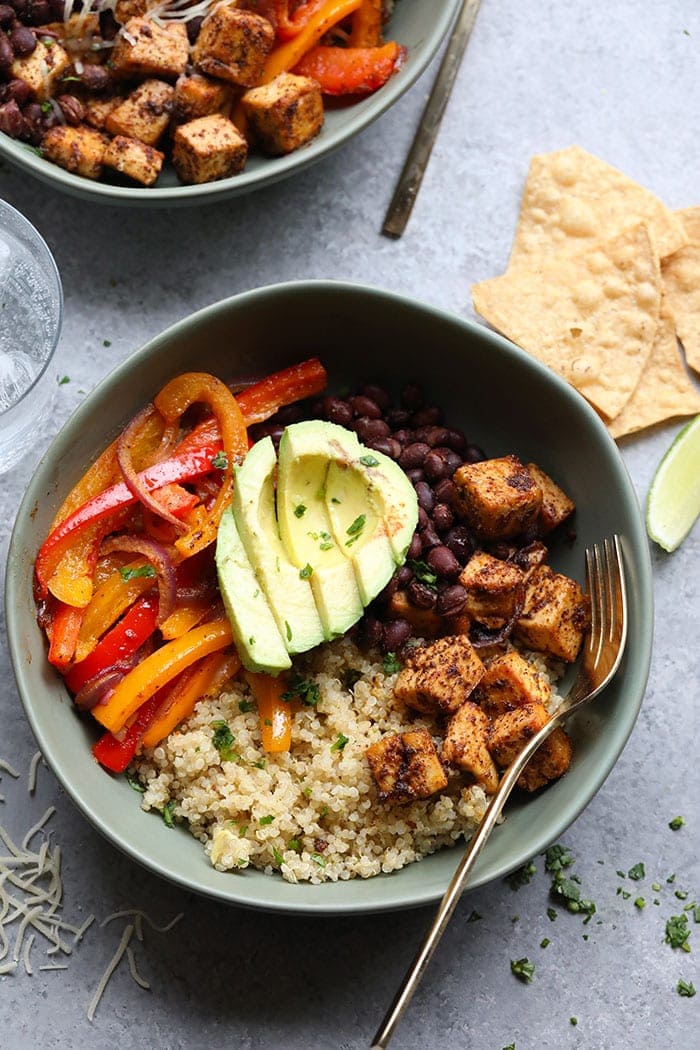 Easy Tofu Burrito Bowl Meal Prep