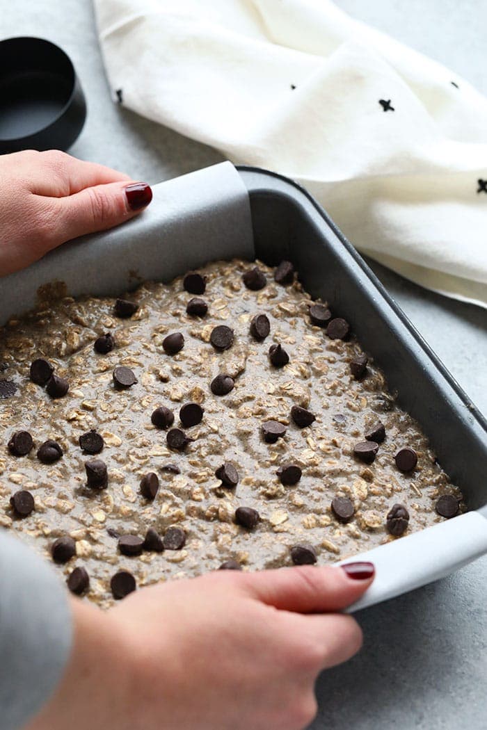 oatmeal bars in pan