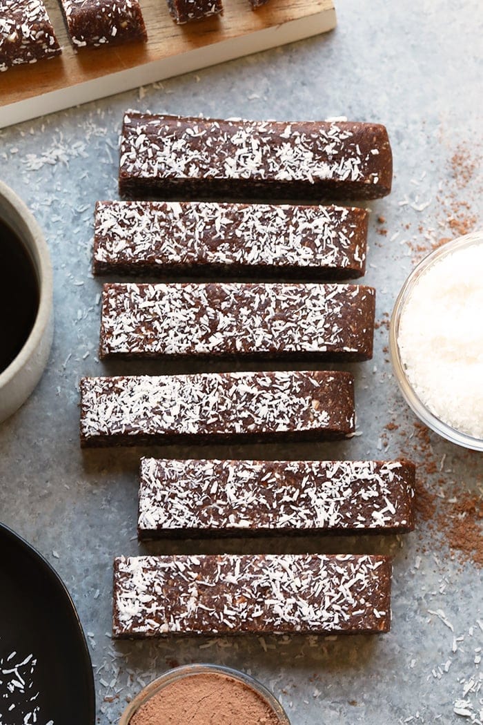 These No-Bake Chocolate Coconut Energy Bars are the perfect sweet treat when your sweet tooth is calling to you! They are naturally sweetened and the perfect snack to get you to your next meal! 