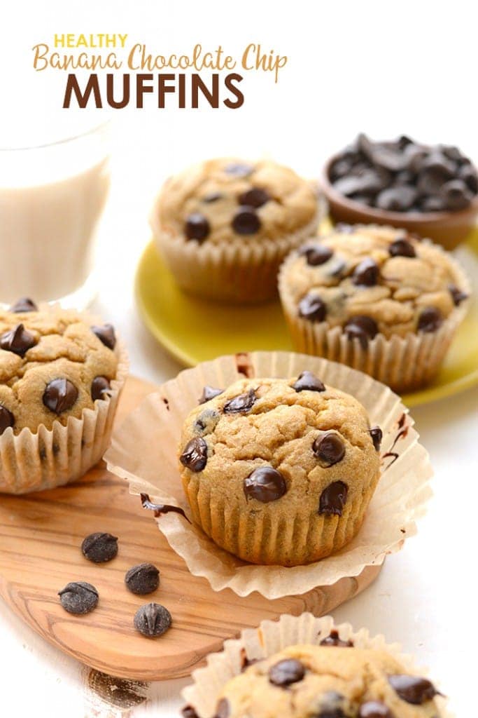 The Best Healthy Muffin Recipes Out There Fit Foodie Finds   Healthy Banana Chocolate Chip Muffins 683x1024 