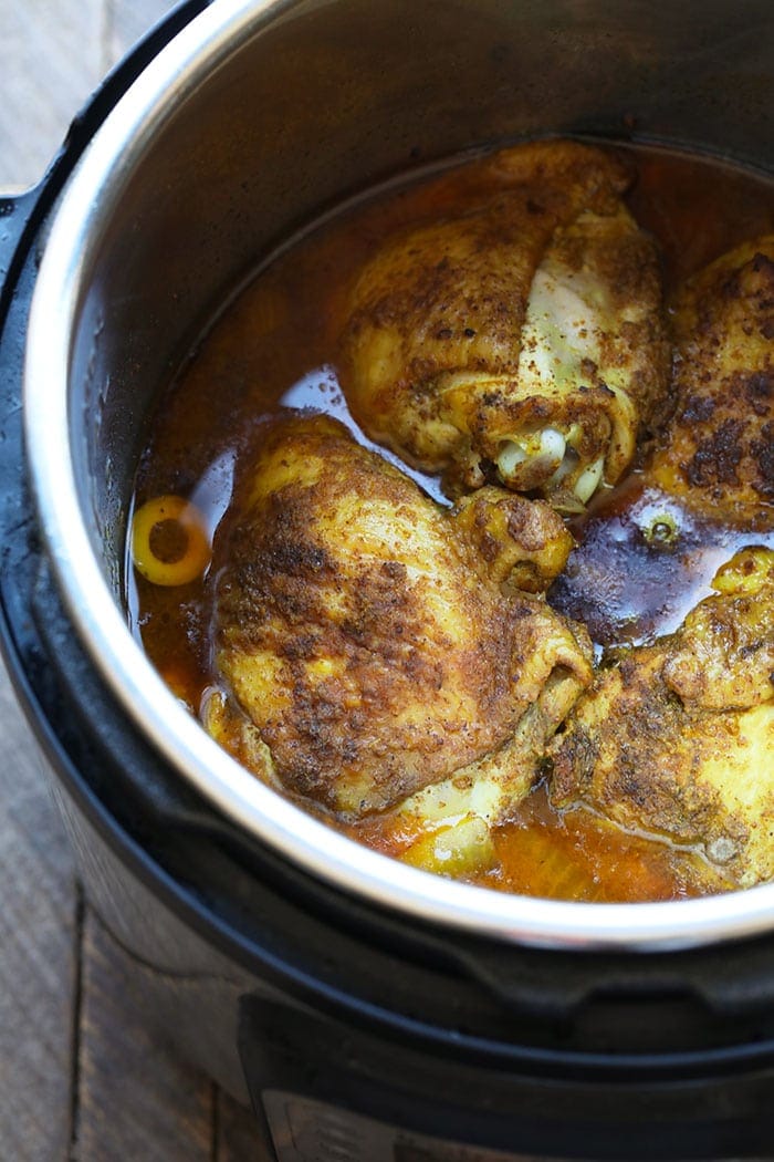 Moroccan Style Instant Pot Chicken Thighs keto Fit Foodie Finds