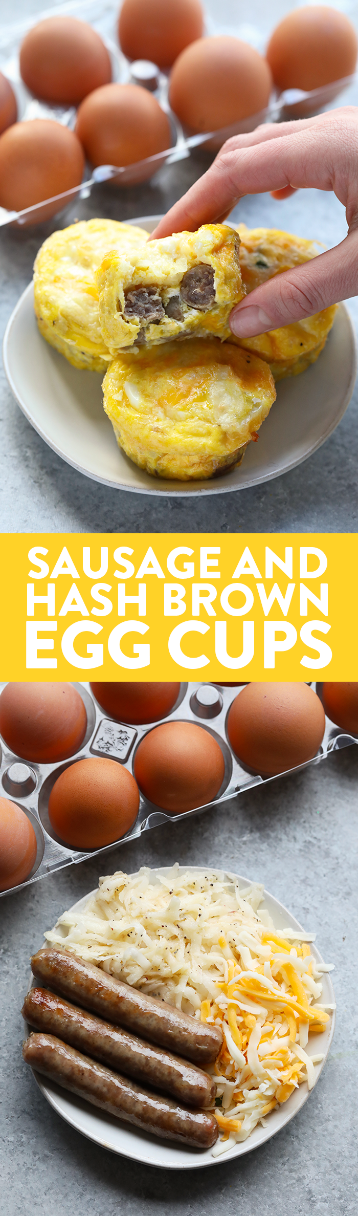 These All American Egg Cups are perfect for picky eaters. They're made with homemade hash browns, breakfast sausage, and cheese! Pro tip: try subbing out the hash browns for shredded sweet potato! 