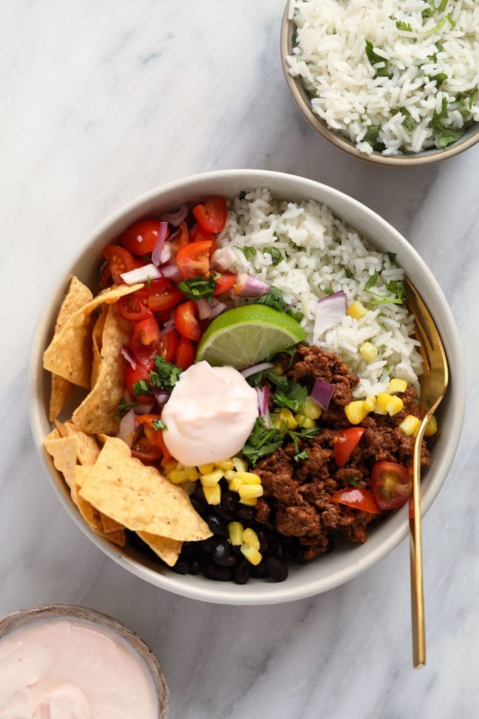 Beef Taco Bowls - Macro Friendly Meal Prep Recipes
