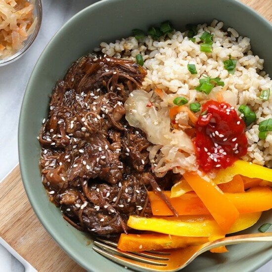 Instant Pot Korean Beef Bowl with Vegetables.