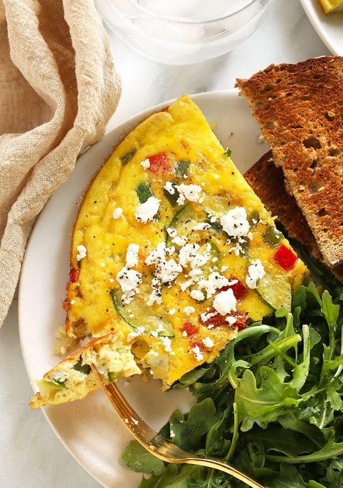Frittata on a plate.