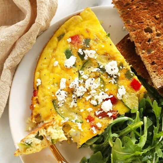 Frittata on a plate.