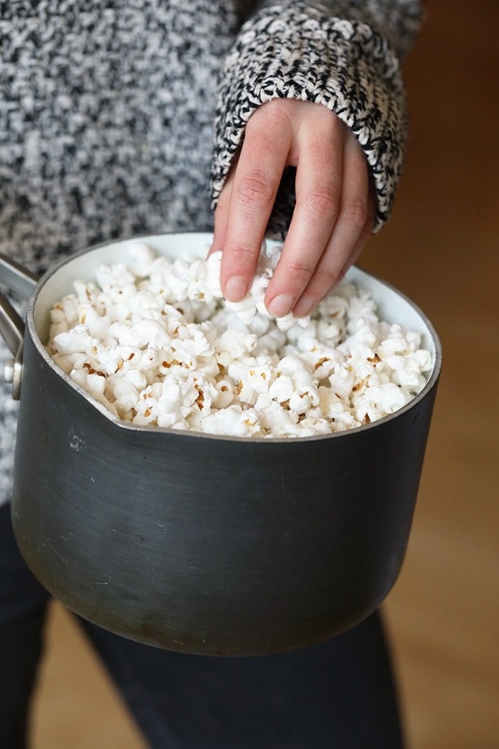 10-Minute Stovetop Popcorn (Video Tutorial) - Fit Foodie Finds
