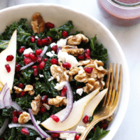 kale salad with pomegranate dressing.