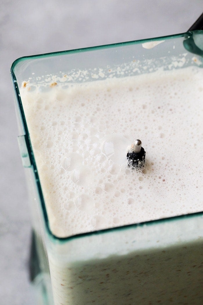 blended almond milk and nut pulp in a high-speed blender